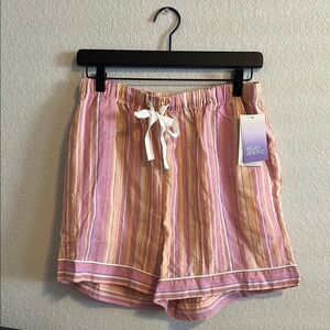 Stars Above Pink Striped Sleep Shorts
